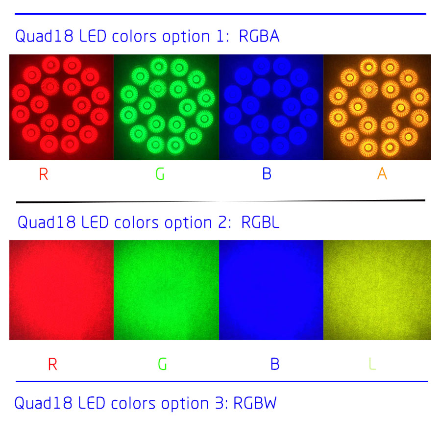 Quad18 par LED colors option